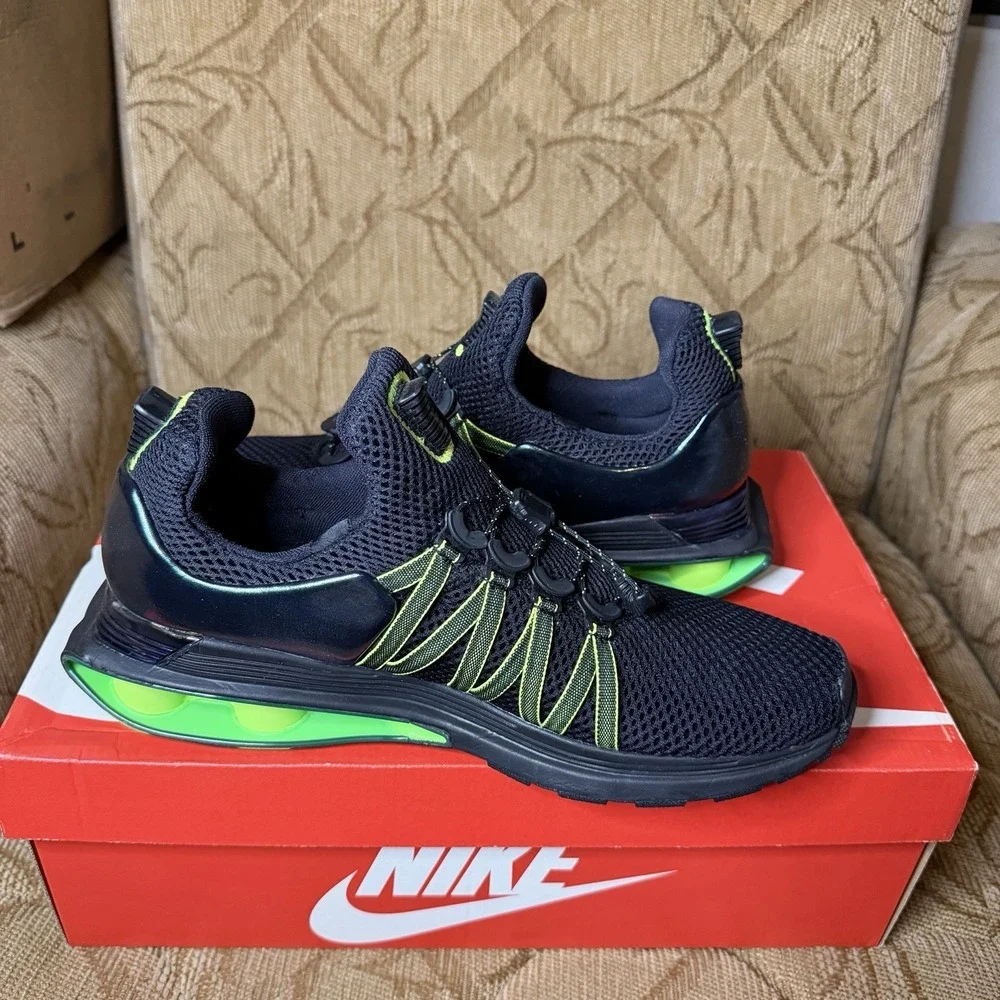 Nike Shox Gravity Running Shoes Mens Size 9 Black Gorge Green Sneaker AR1999-003